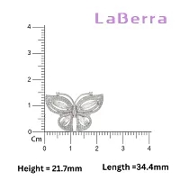 LaBerra Gold Plated ZirconiaSilver Butterfly Ring/Anguthi | Adjustable Size | Charm Ring For Women | Rings For Girls And Women-thumb3