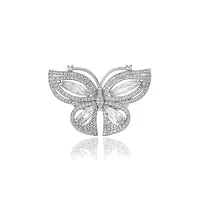 LaBerra Gold Plated ZirconiaSilver Butterfly Ring/Anguthi | Adjustable Size | Charm Ring For Women | Rings For Girls And Women-thumb2