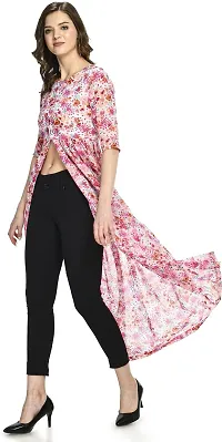 AERAMA Women Floral Printed A-Line Pink Maxi Summer Dress for Women-thumb2