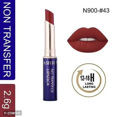 Fashion Colour Non-Transfer Matt Waterproof Lipstick (43 Red Iron)-thumb2