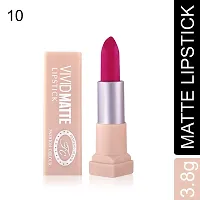 Fashion Colour Velvet Texture Vivid Matte Lipstick, Long Lasting, Smooth and Highly Pigmented Finish With The Smoothing Properties of a Primer (3.8g) (10 Fuchsia)-thumb3