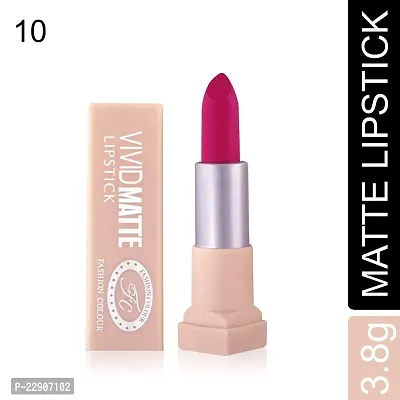 Fashion Colour Velvet Texture Vivid Matte Lipstick, Long Lasting, Smooth and Highly Pigmented Finish With The Smoothing Properties of a Primer (3.8g) (10 Fuchsia)-thumb4