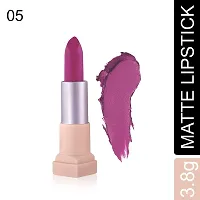 Fashion Colour Velvet Texture Vivid Matte Lipstick, Long Lasting, Smooth and Highly Pigmented Finish With The Smoothing Properties of a Primer (3.8g) (05 Dica Purple)-thumb1