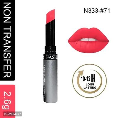 Fashion Colour Kiss Lip No Transfer Matte Lipstick (Shade 71 Soft Red)-thumb2