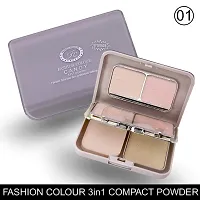 Fashion Colour Outstanding Nourish 3 in 1 Compact Powder II Fantastic Colour Land for Professional and Home Use, Long Lasting, Dermatology Tested and For All Skin Types, 27g (Shade 01)-thumb1