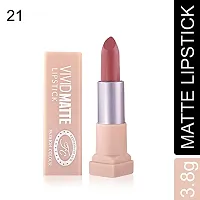 Fashion Colour Velvet Texture Vivid Matte Lipstick, Long Lasting, Smooth and Highly Pigmented Finish With The Smoothing Properties of a Primer (3.8g)(21 Nude Pink)-thumb1