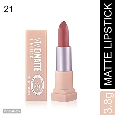 Fashion Colour Velvet Texture Vivid Matte Lipstick, Long Lasting, Smooth and Highly Pigmented Finish With The Smoothing Properties of a Primer (3.8g)(21 Nude Pink)-thumb2