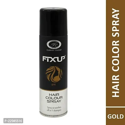 Fashion Colour Fixup Hair Colour Spray I Available in Multi Colour Shades to Set Your Hair I Specially Created for Indian Hair, (150ml) (Gold)-thumb5