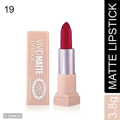 Fashion Colour Velvet Texture Vivid Matte Lipstick, Long Lasting, Smooth and Highly Pigmented Finish With The Smoothing Properties of a Primer (3.8g) (19 Red Rose)-thumb2