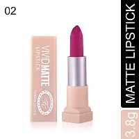 Fashion Colour Velvet Texture Vivid Matte Lipstick, Long Lasting, Smooth and Highly Pigmented Finish With The Smoothing Properties of a Primer (3.8g) (02 Soft Purle)-thumb3