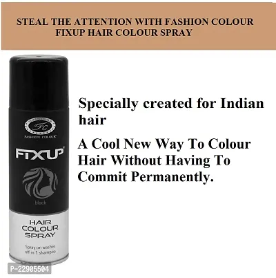 Fashion Colour Fixup Hair Colour Spray I Available in Multi Colour Shades to Set Your Hair I Specially Created for Indian Hair, (150ml) (Black)-thumb3