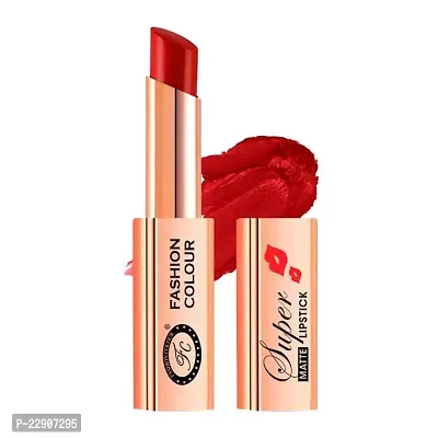 Fashion Colour Waterproof and Long Wearing Premium Super Matte Lipstick, For Glamorous Look, 4g (Shade 04 (Cherry Kiss))