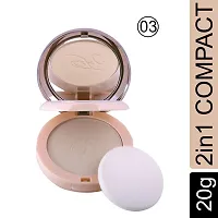 Fashion Colour Nude Makeover 2 IN 1 Face Compact Powder II Oil Control, Nude Makeover, Natural and Flawless (Shade 03)-thumb1