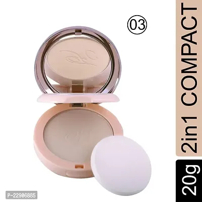 Fashion Colour Nude Makeover 2 IN 1 Face Compact Powder II Oil Control, Nude Makeover, Natural and Flawless (Shade 03)-thumb2