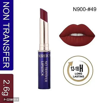 Fashion Colour Non-Transfer Matte Waterproof Lipstick (49 Red)-thumb2