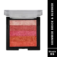 Fashion Colour Shimmer Brick and Blusher 2 in 1 II Glow Bronzer Powder Waterproof Baked and Light Face Contour Highlight (Shade 05)-thumb2