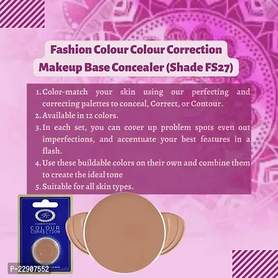 Fashion Colour Colour Correction Natural Makeup Base Concealer - for All Skin Tones, Dermatologically Approved Creamy  Long Lasting (FS27) Natural Finish-thumb3