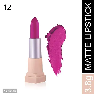 Fashion Colour Velvet Texture Vivid Matte Lipstick, Long Lasting, Smooth and Highly Pigmented Finish With The Smoothing Properties of a Primer (3.8g) (12 Modena)-thumb2