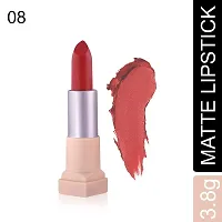 Fashion Colour Velvet Texture Vivid Matte Lipstick, Long Lasting, Smooth and Highly Pigmented Finish With The Smoothing Properties of a Primer (3.8g) (08 Deep Red)-thumb1