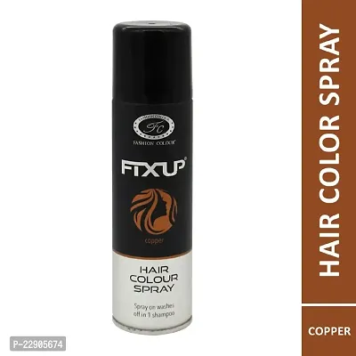 Fashion Colour Fixup Hair Colour Spray I Available in Multi Colour Shades to Set Your Hair I Specially Created for Indian Hair, (150ml) (Copper)-thumb2
