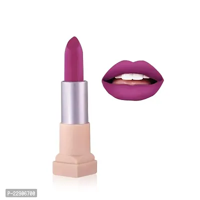 Fashion Colour Velvet Texture Vivid Matte Lipstick, Long Lasting, Smooth and Highly Pigmented Finish With The Smoothing Properties of a Primer (3.8g) (05 Dica Purple)