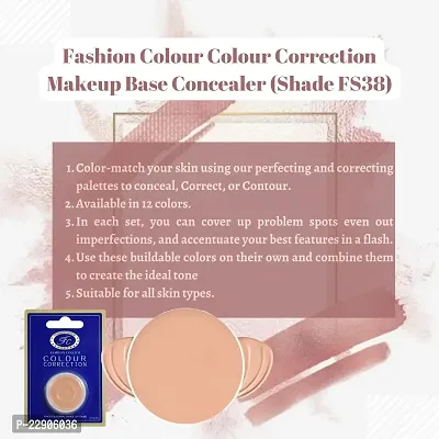 Fashion Colour Colour Correction Natural Makeup Base Concealer - for All Skin Tones, Dermatologically Approved Creamy  Long Lasting (FS38) Natural Finish-thumb4