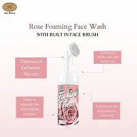 Fashion Colour Skin Mantra ROSE Foaming Face Wash With Built in Face Brush For Deep Cleansing and Healthy Skin 150ml-thumb1