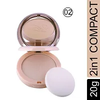 Fashion Colour Nude Makeover 2 IN 1 Face Compact Powder II Oil Control, Nude Makeover, Natural and Flawless (Shade 02)-thumb1