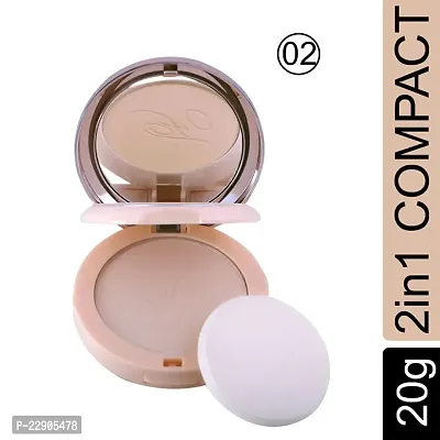 Fashion Colour Nude Makeover 2 IN 1 Face Compact Powder II Oil Control, Nude Makeover, Natural and Flawless (Shade 02)-thumb2