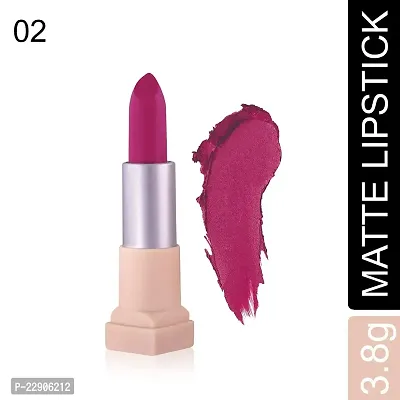 Fashion Colour Velvet Texture Vivid Matte Lipstick, Long Lasting, Smooth and Highly Pigmented Finish With The Smoothing Properties of a Primer (3.8g) (02 Soft Purle)-thumb2