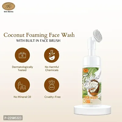 Fashion Colour Skin Mantra COCONUT Foaming Face Wash With Built in Face Brush For Deep Cleansing and Healthy Skin 150ml-thumb4