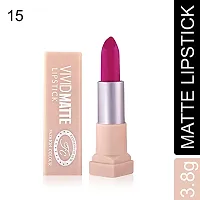 Fashion Colour Velvet Texture Vivid Matte Lipstick, Long Lasting, Smooth and Highly Pigmented Finish With The Smoothing Properties of a Primer (3.8g) (15 Light Violet)-thumb1