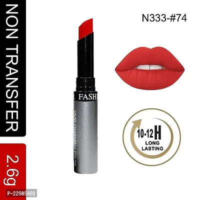 Fashion Colour Lipstick Shade 74 Poppy Red (Matte)-thumb2