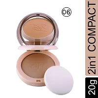 Fashion Colour Nude Makeover 2 IN 1 Face Compact Powder II Oil Control, Nude Makeover, Natural and Flawless (Shade 06)-thumb1
