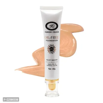 Fashion Colour Oil Free Sunscreen Foundation, Matte Skin Fit  Lasting Clear, 40g (Shade 01)