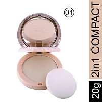 Fashion Colour Nude Makeover 2 IN 1 Face Compact Powder II Oil Control, Nude Makeover, Natural and Flawless (Shade 01)-thumb1