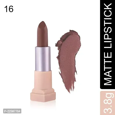 Fashion Colour Velvet Texture Vivid Matte Lipstick, Long Lasting, Smooth and Highly Pigmented Finish With The Smoothing Properties of a Primer (3.8g) (16 Coffee)-thumb2