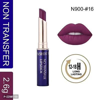 Fashion Colour Non-Transfer Matte Waterproof Lipstick (16 Violet Jam)-thumb2