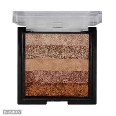 Fashion Colour Shimmer Brick and Blusher 2 in 1 II Glow Bronzer Powder Waterproof Baked and Light Face Contour Highlight (Shade 02)