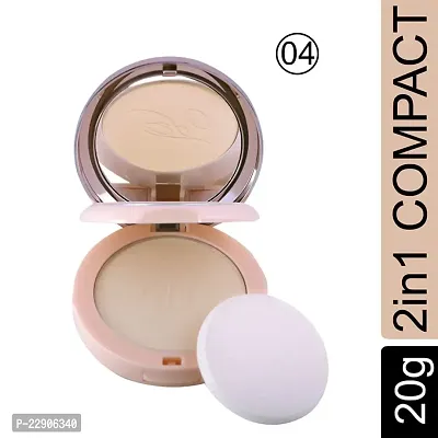 Fashion Colour Nude Makeover 2 IN 1 Face Compact Powder II Oil Control, Nude Makeover, Natural and Flawless (Shade 04)-thumb2