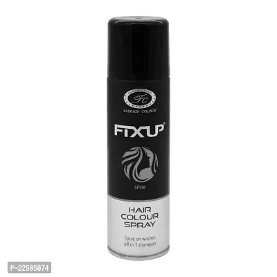 Fashion Colour Fixup Hair Colour Spray I Available in Multi Colour Shades to Set Your Hair I Specially Created for Indian Hair, (150ml) (Silver)