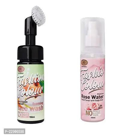 Fashion Colour Skin Mantra Foaming Face Wash With Built in Face Brush  Rose Water(100ml) Combo Pack