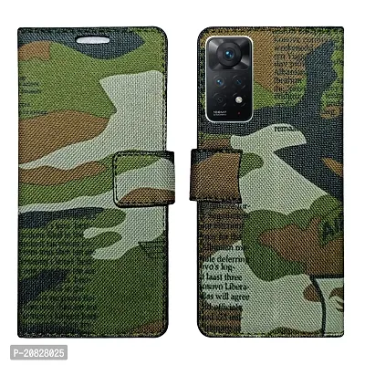 Dhar Flips Army Flip Cover Redmi Note 11 Pro| Leather Finish|Shock Proof|Magnetic Clouser Compatible with Redmi Note 11 Pro (Multicolor)