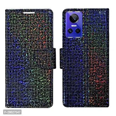 Dhar Flips Glitter Flip Cover for Realme GT Neo 3| Leather Finish|Shock Proof|Magnetic Clouser Compatible with Realme GT Neo 3 | World's First Color Changing Flip Cover(Multicolor)-thumb0