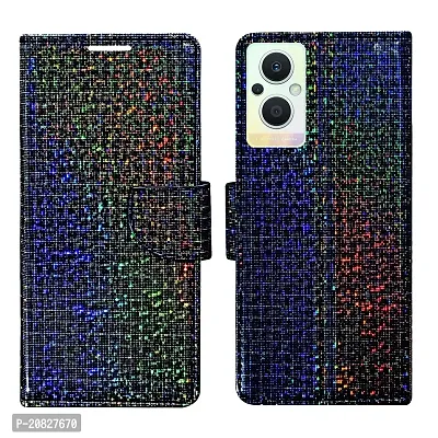 Dhar Flips Glitter Flip Cover for Oppo F21 Pro 5G| Leather Finish|Shock Proof|Magnetic Clouser Compatible with Oppo F21 Pro 5G | World's First Color Changing Flip Cover(Multicolor)