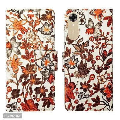 Dhar Flips Orange Pattern Flip Cover for Oppo A17K| Leather Finish|Shock Proof|Magnetic Clouser Compatible with Oppo A17K(Orange)-thumb0