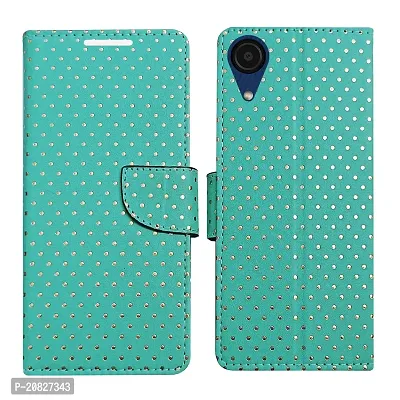 Dhar Flips Aquamarine Dot Flip Cover for Samsung A03 Core| Leather Finish|Shock Proof|Magnetic Clouser Compatible with Samsung A03 Core (Green)