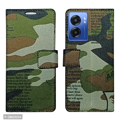 Dhar Flips Army Flip Cover Realme Narzo50 5G| Leather Finish|Shock Proof|Magnetic Clouser Compatible with Realme Narzo50 5G (Multicolor)