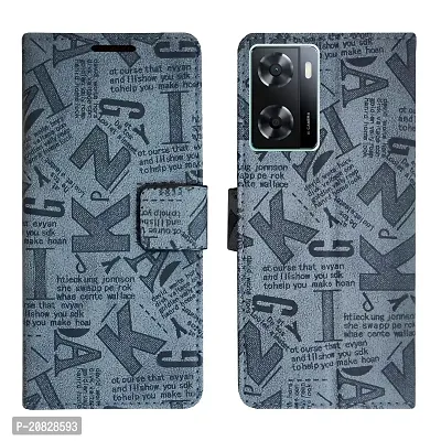 Dhar Flips Grey ATZ Flip Cover Oppo A57 4G | Leather Finish|Shock Proof|Magnetic Clouser Compatible with Oppo A57 4G (Grey)