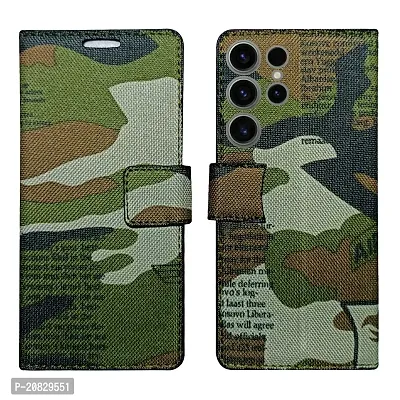 Dhar Flips Army Flip Cover Samsung S23 Ultra 5G| Leather Finish|Shock Proof|Magnetic Clouser Compatible with Samsung S23 Ultra 5G (Multicolor)